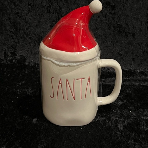 ⭐️BOGO FREE⭐️NEW Rae Dunn Mug by MAGENTA with Santa hat topper - Picture 2 of 2